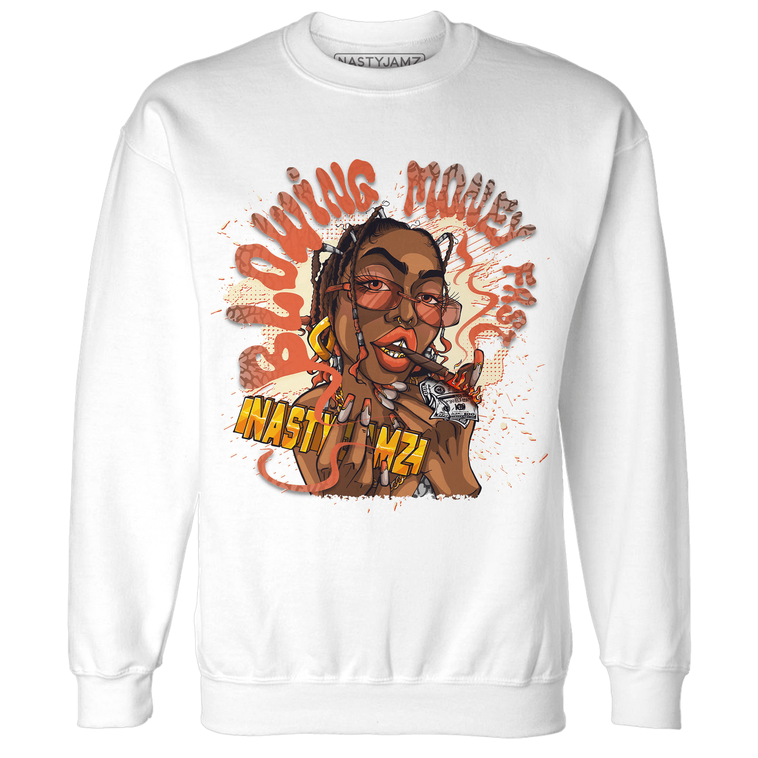 Georgia Peach 3s Sweatshirt Match Blowing Money Fast Girl - NastyJamz