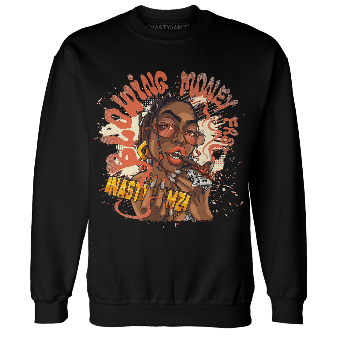 Georgia Peach 3s Sweatshirt Match Blowing Money Fast Girl - NastyJamz