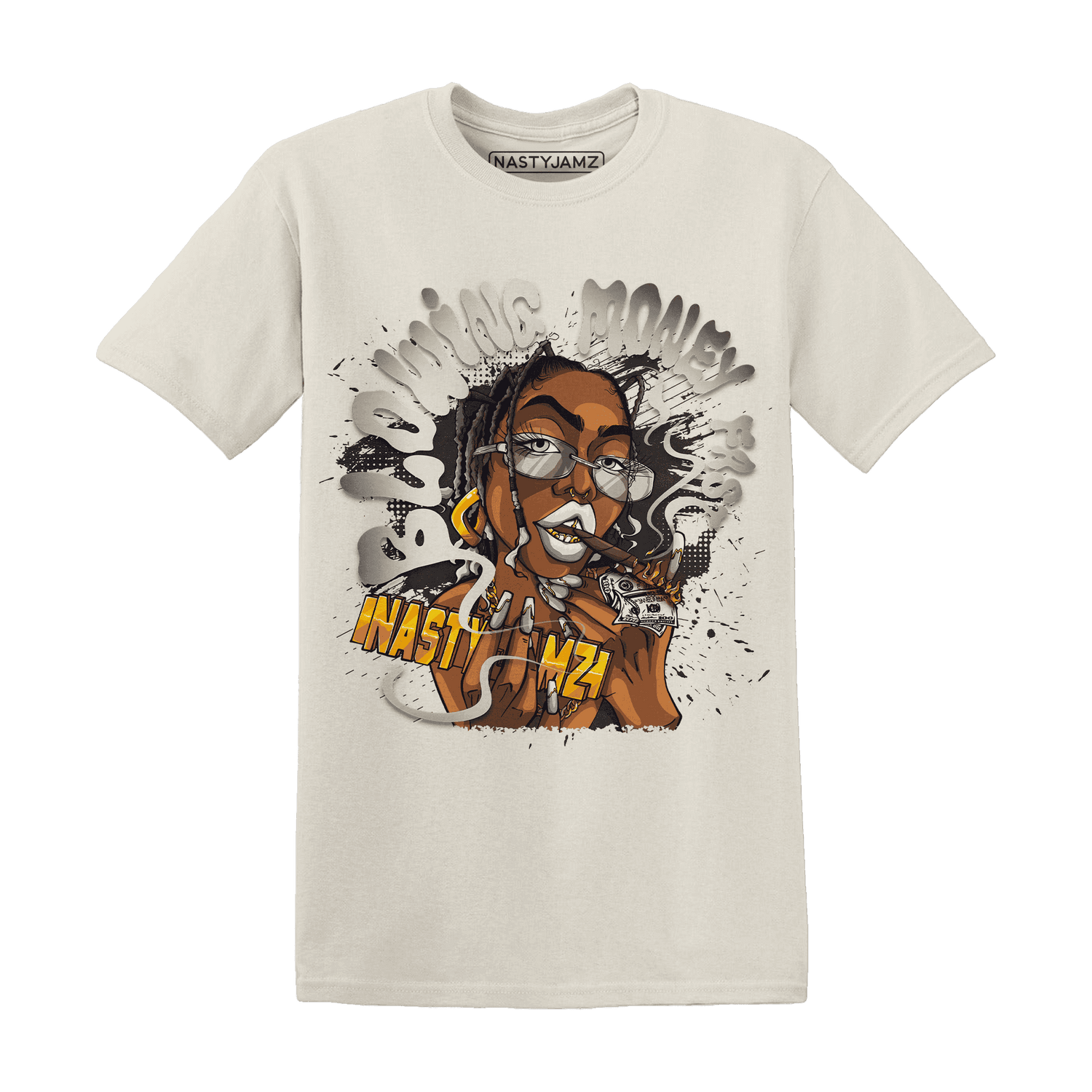 Quaiii 54 3s T Shirt Match Blowing Money Fast Girl - NastyJamz