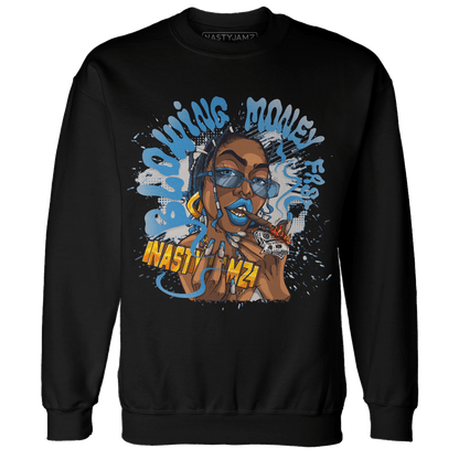 Industrial Blue 4s Sweatshirt Match Blowing Money Fast Girl - NastyJamz