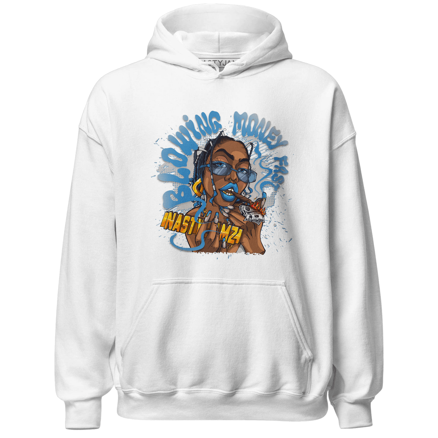 Industrial Blue 4s Hoodie Match Blowing Money Fast Girl - NastyJamz