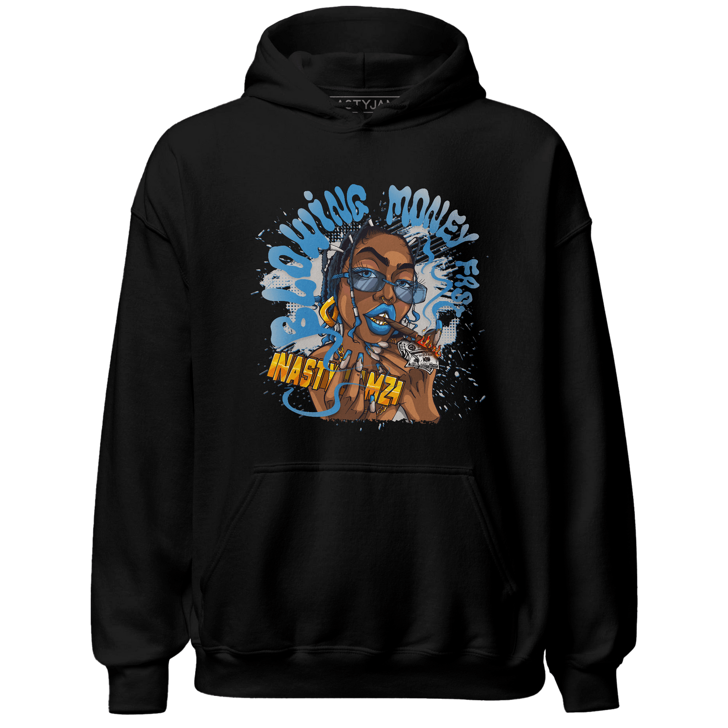 Industrial Blue 4s Hoodie Match Blowing Money Fast Girl - NastyJamz