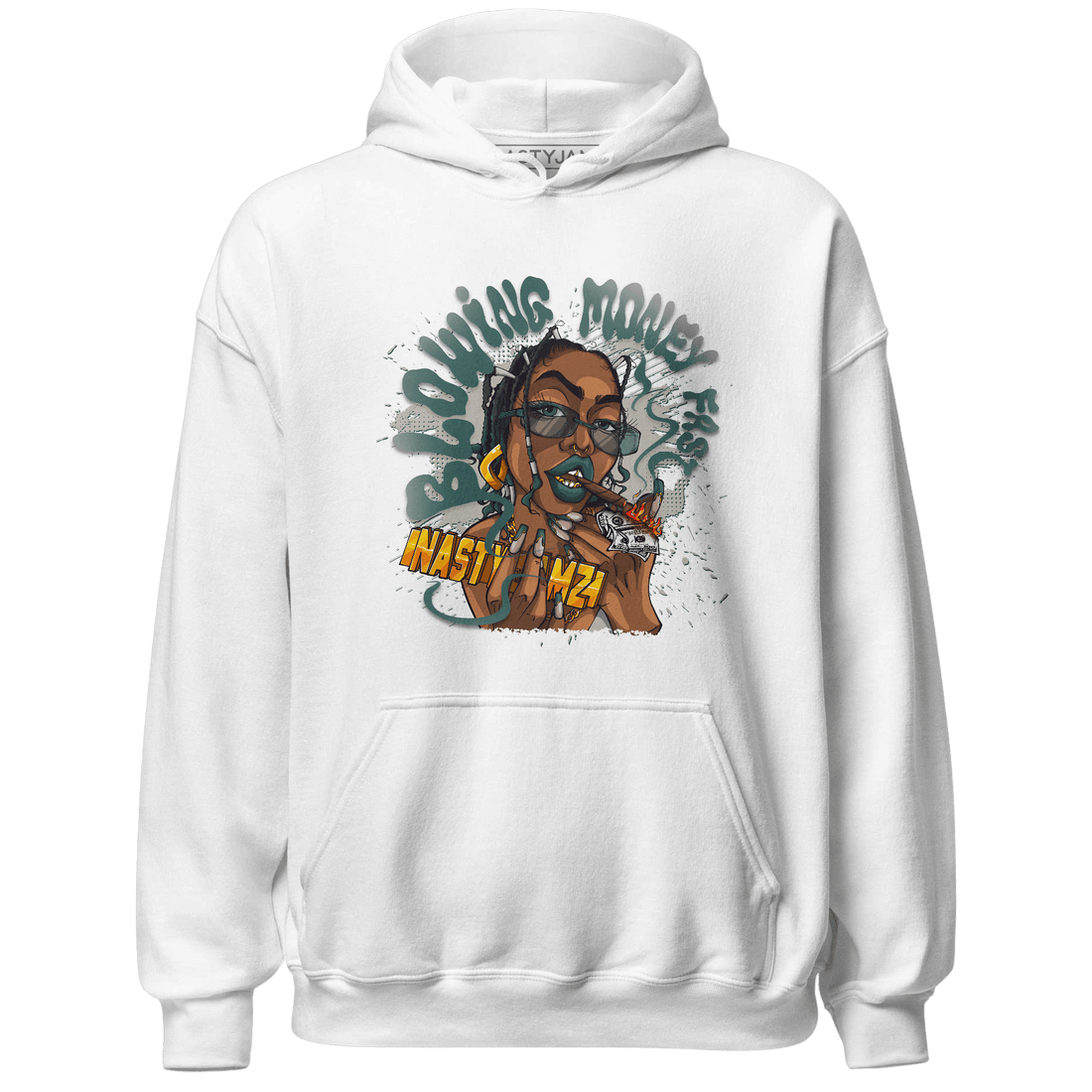 Oxidized Green 4s Hoodie Match Blowing Money Fast Girl - NastyJamz