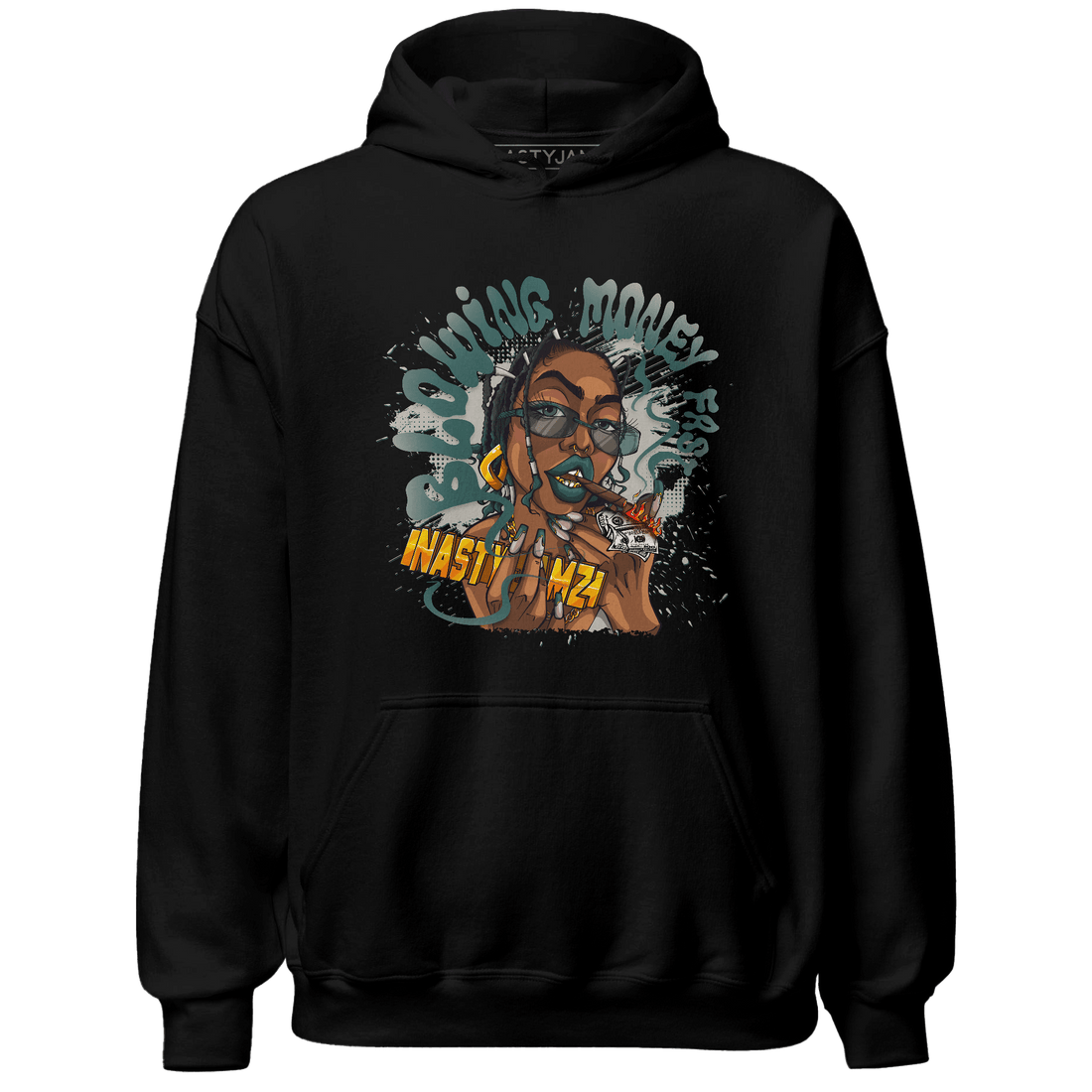 Oxidized Green 4s Hoodie Match Blowing Money Fast Girl - NastyJamz