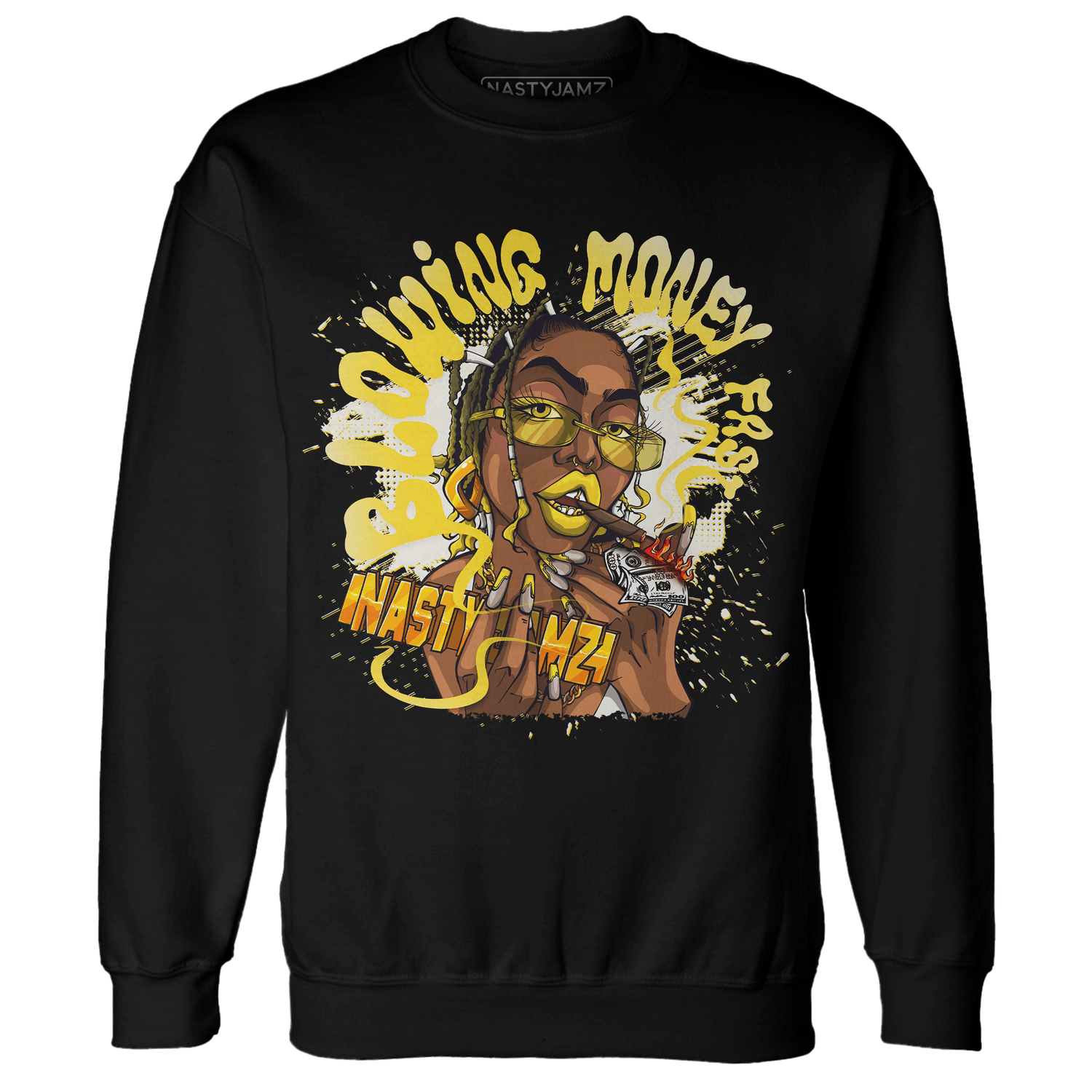 Vivid Sulfur 4s Sweatshirt Match Blowing Money Fast Girl - NastyJamz