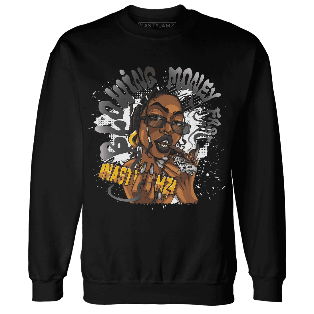 White-Thunder-4s-Sweatshirt-Match-Blowing-Money-Fast-Girl
