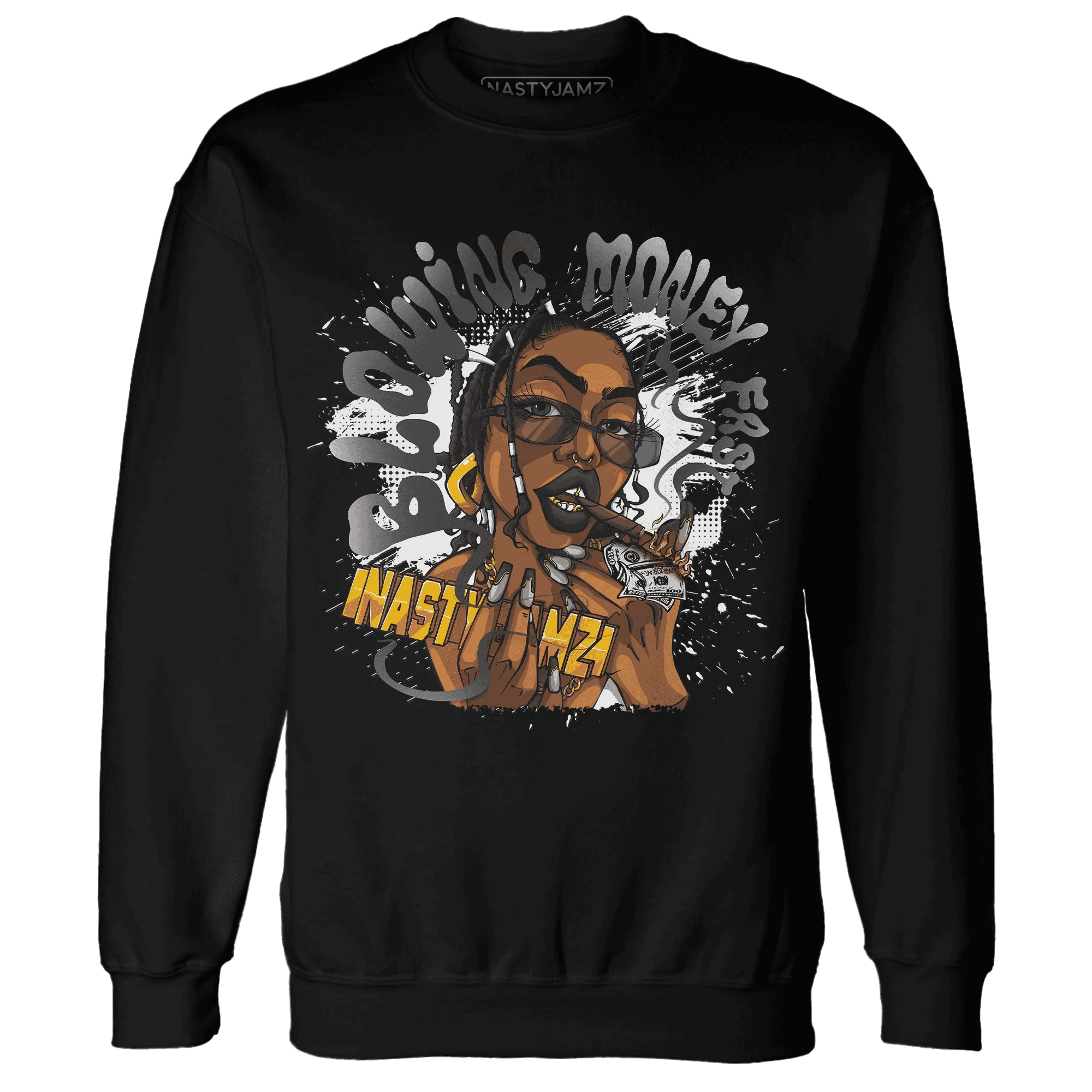 White-Thunder-4s-Sweatshirt-Match-Blowing-Money-Fast-Girl