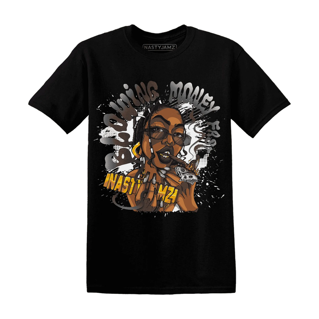 White-Thunder-4s-T-Shirt-Match-Blowing-Money-Fast-Girl