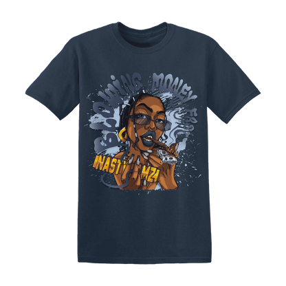 White-Navy-6s-T-Shirt-Match-Blowing-Money-Fast-Girl