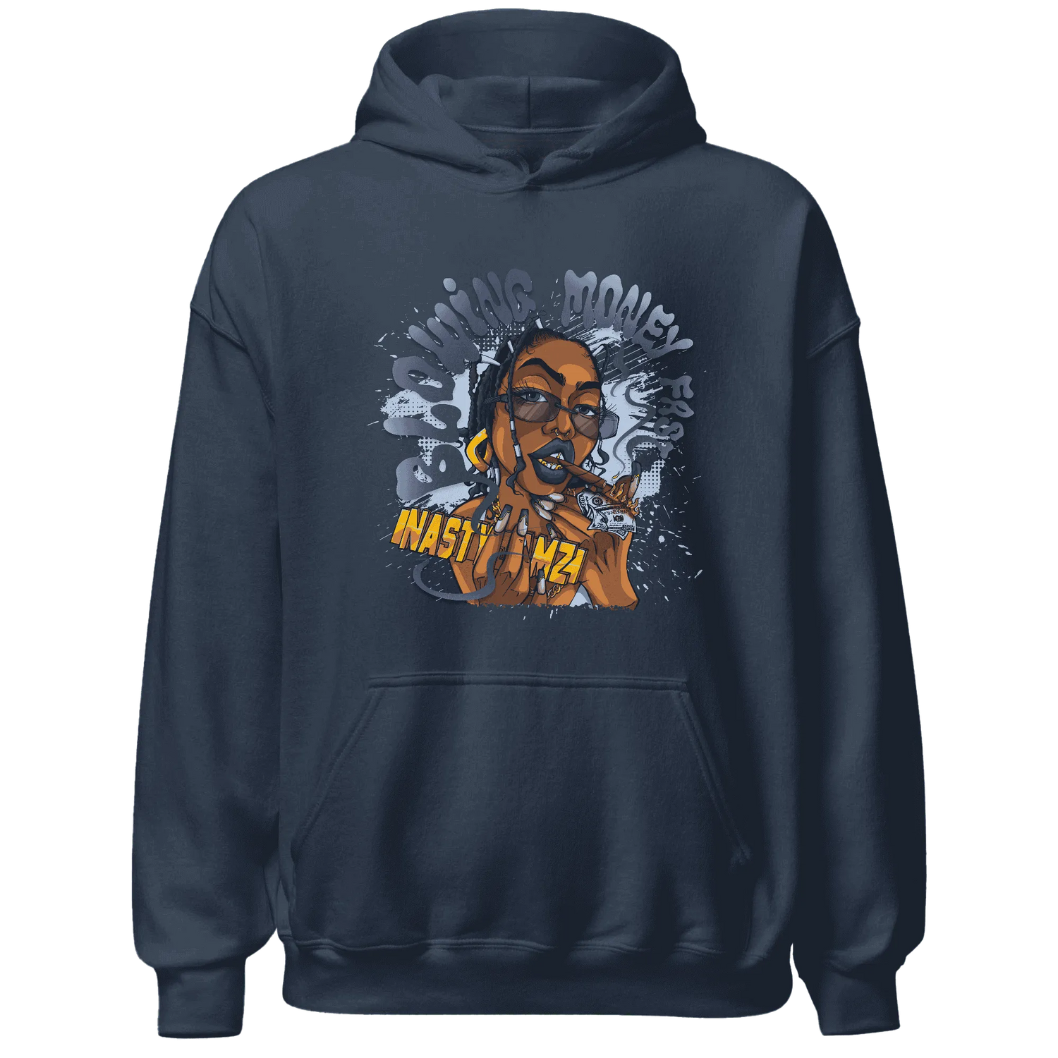 White-Navy-6s-Hoodie-Match-Blowing-Money-Fast-Girl