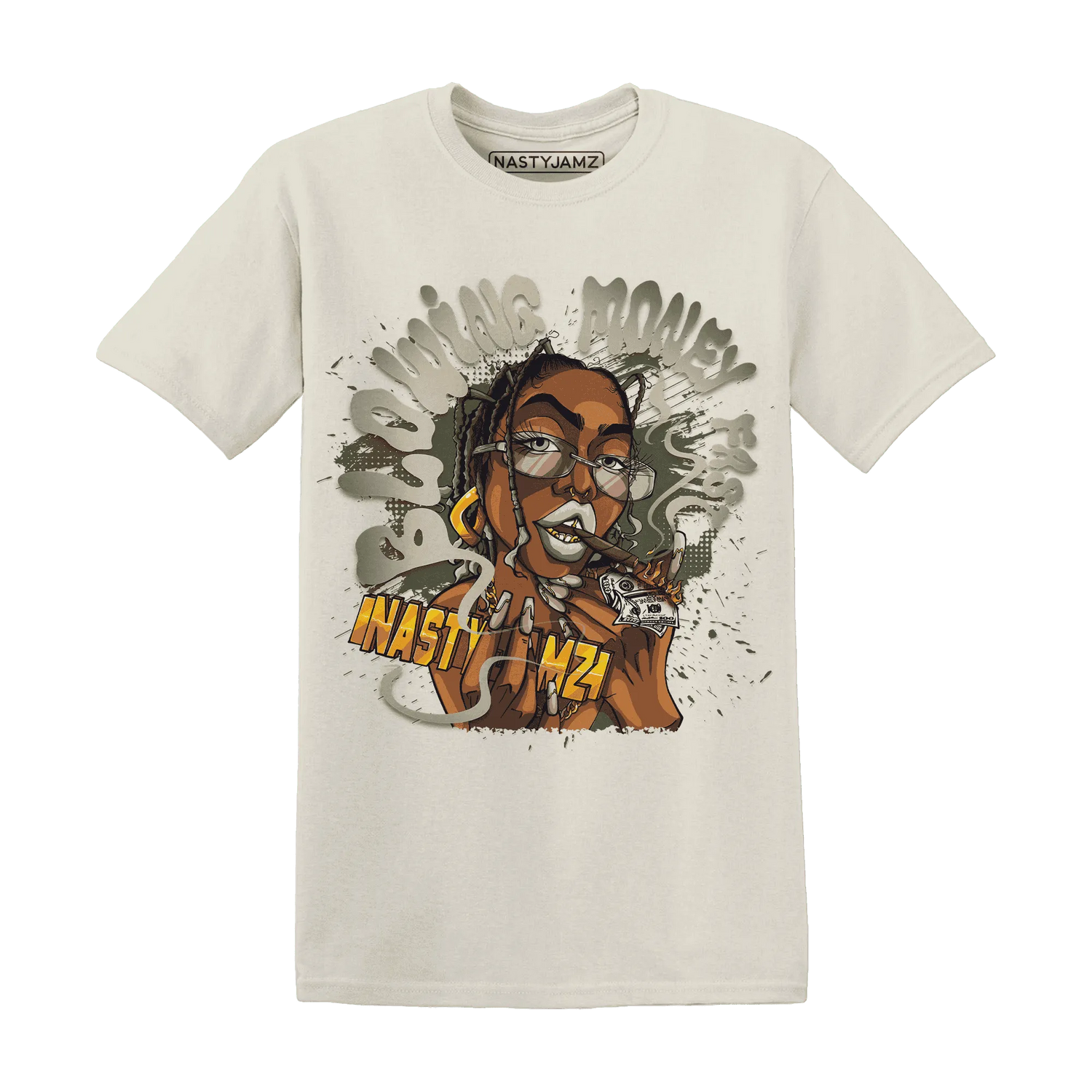 AM-1-Essential-Premium-NastyJamz-T-Shirt-Match-Blowing-Money-Fast-Girl