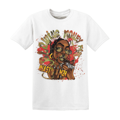 AM-90-Dark-Sage-Solar-Red-NastyJamz-T-Shirt-Match-Blowing-Money-Fast-Girl
