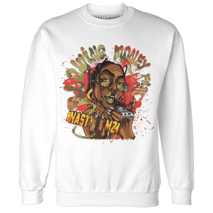 AM-90-Dark-Sage-Solar-Red-NastyJamz-Sweatshirt-Match-Blowing-Money-Fast-Girl