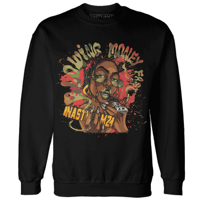 AM-90-Dark-Sage-Solar-Red-NastyJamz-Sweatshirt-Match-Blowing-Money-Fast-Girl