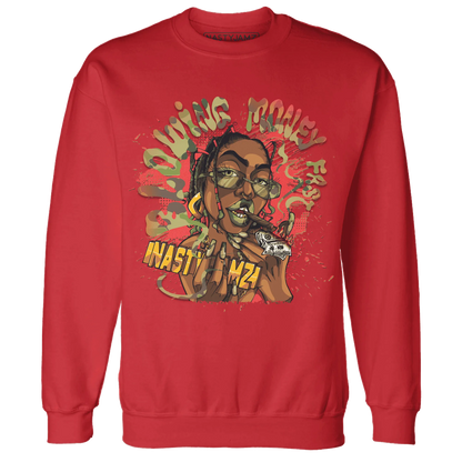 AM-90-Dark-Sage-Solar-Red-NastyJamz-Sweatshirt-Match-Blowing-Money-Fast-Girl