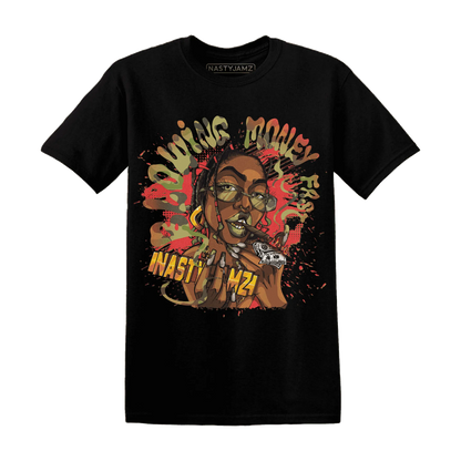 AM-90-Dark-Sage-Solar-Red-NastyJamz-T-Shirt-Match-Blowing-Money-Fast-Girl