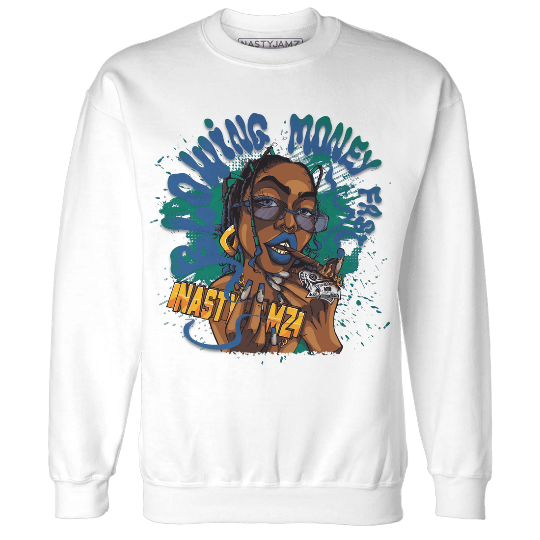 Dunk-Hyper-Royal-Malachite-NastyJamz-Sweatshirt-Match-Blowing-Money-Fast-Girl