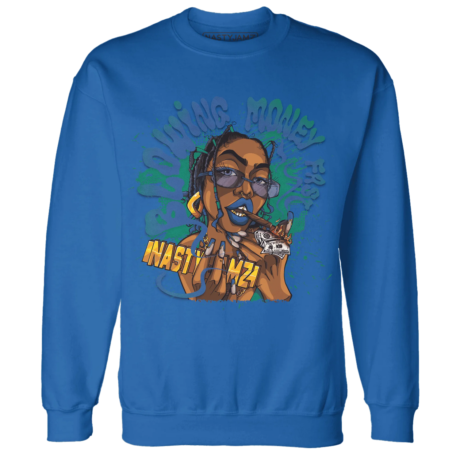Dunk-Hyper-Royal-Malachite-NastyJamz-Sweatshirt-Match-Blowing-Money-Fast-Girl