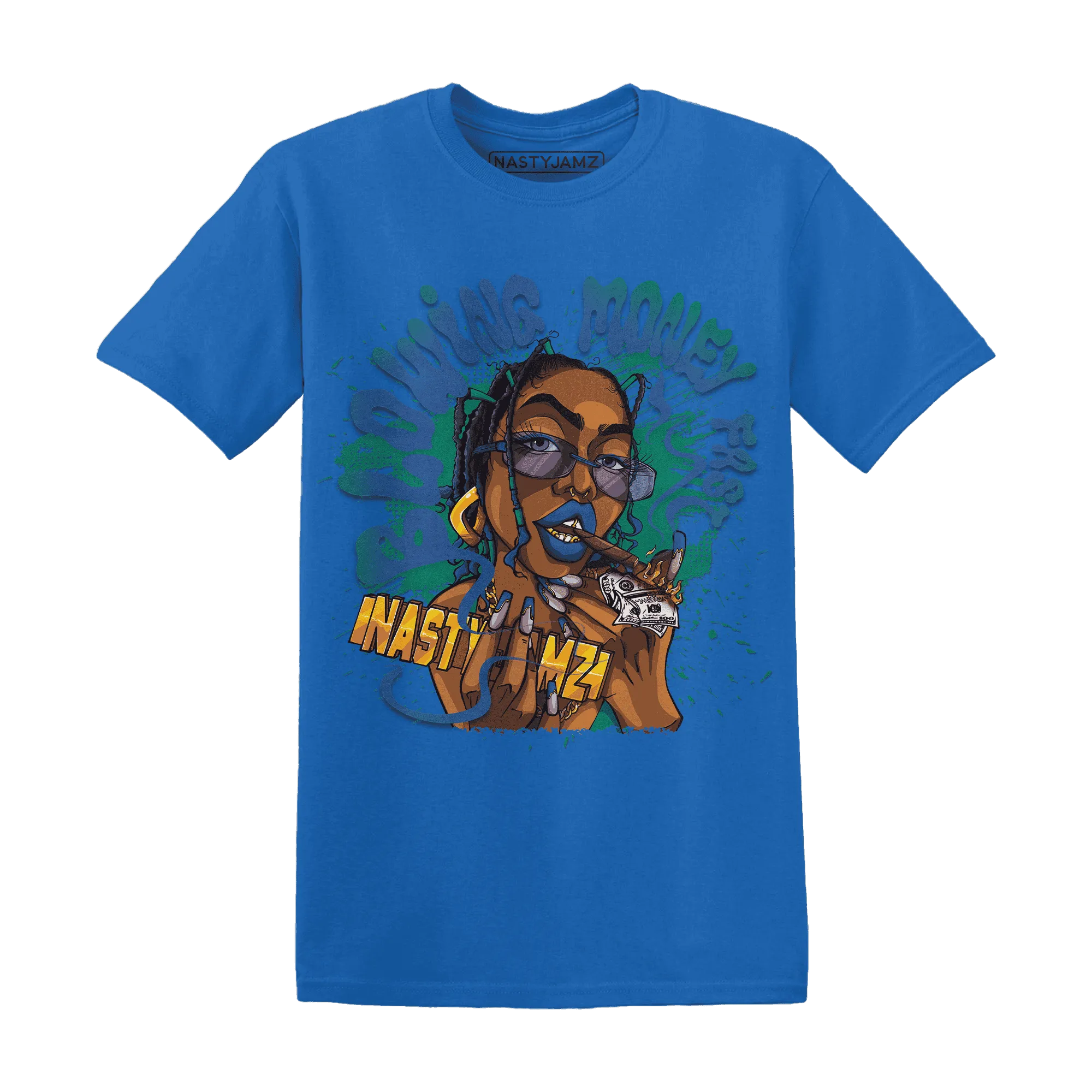 Dunk-Hyper-Royal-Malachite-NastyJamz-T-Shirt-Match-Blowing-Money-Fast-Girl