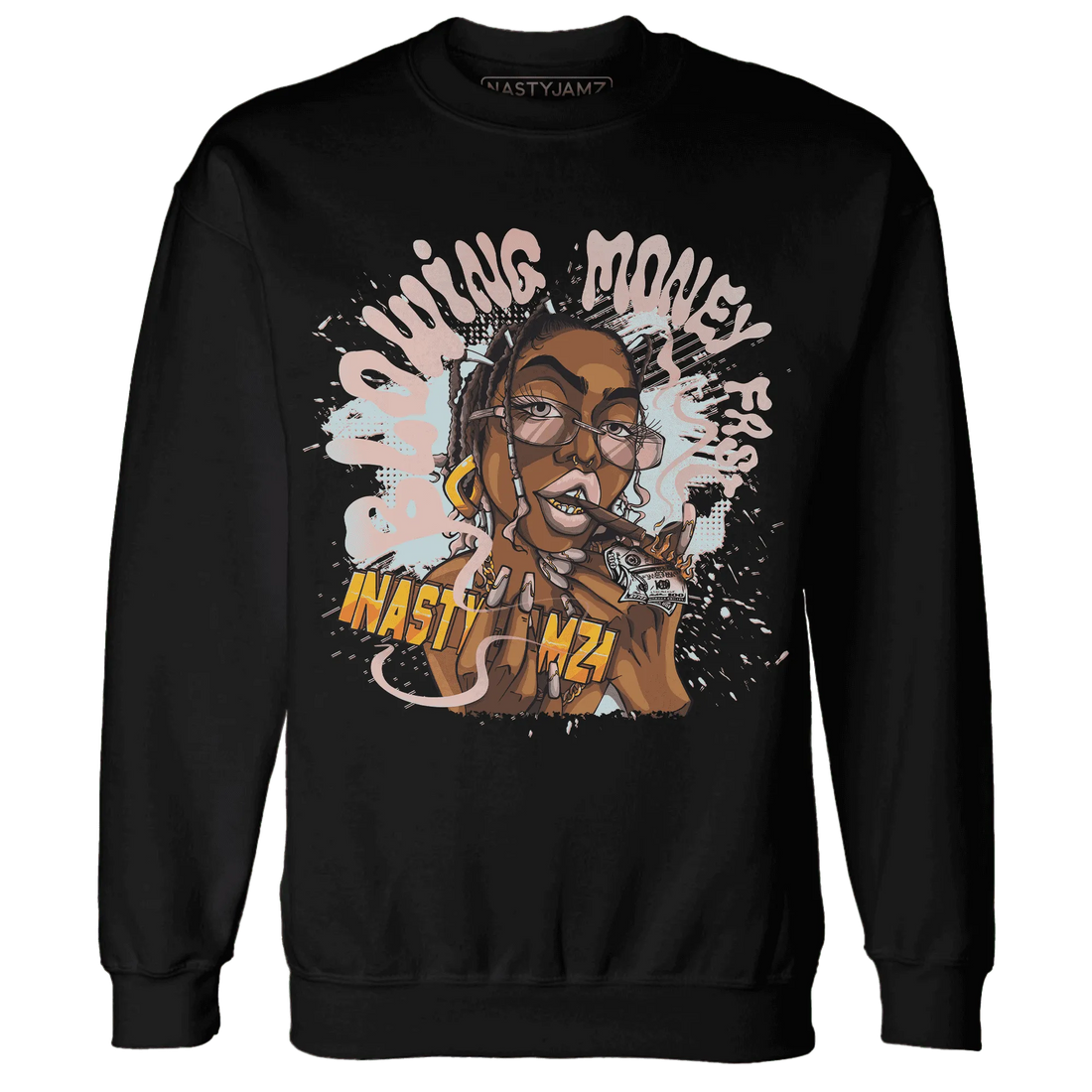Dunk-Low-Glacier-Blue-Arctic-Orange-NastyJamz-Sweatshirt-Match-Blowing-Money-Fast-Girl