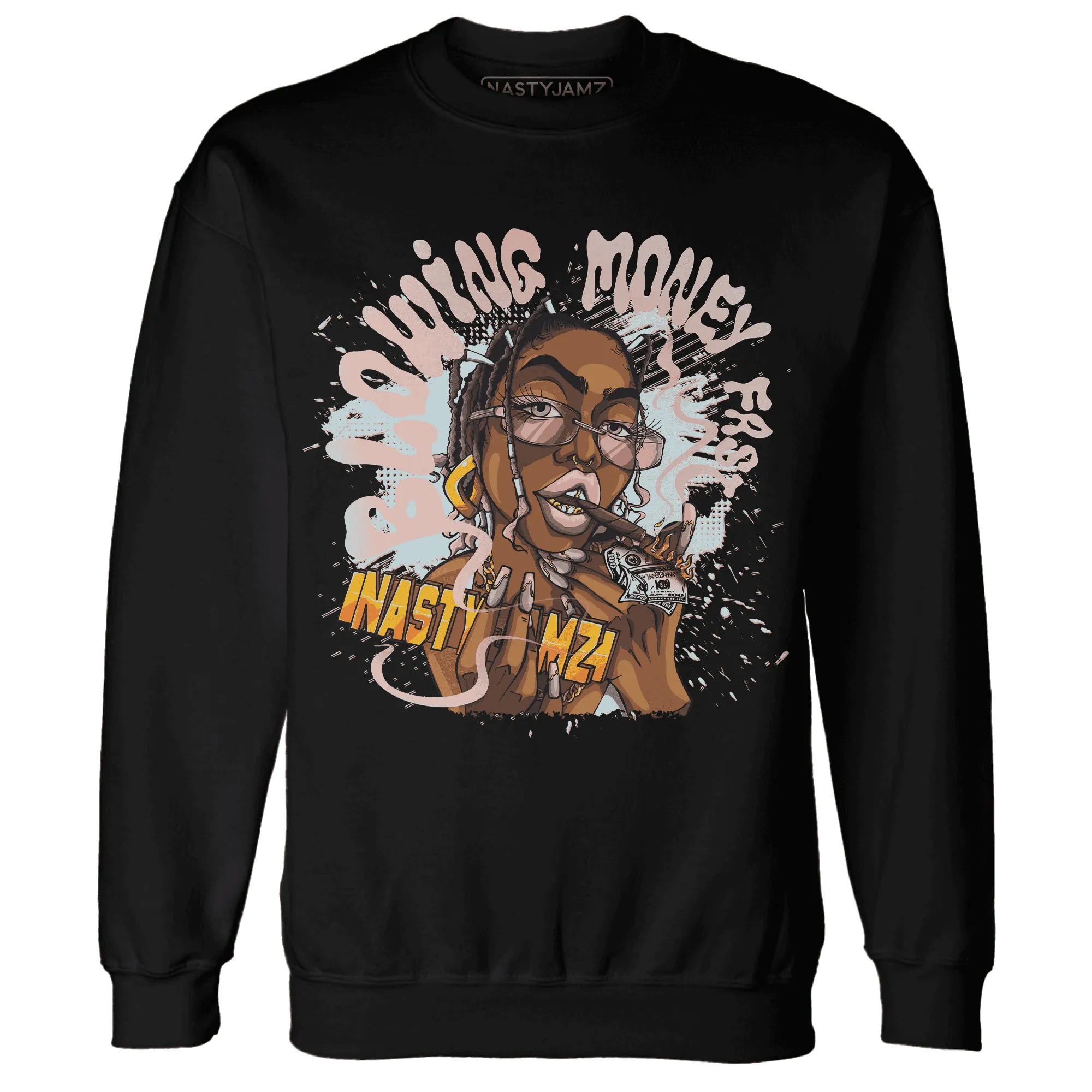 Dunk-Low-Glacier-Blue-Arctic-Orange-NastyJamz-Sweatshirt-Match-Blowing-Money-Fast-Girl