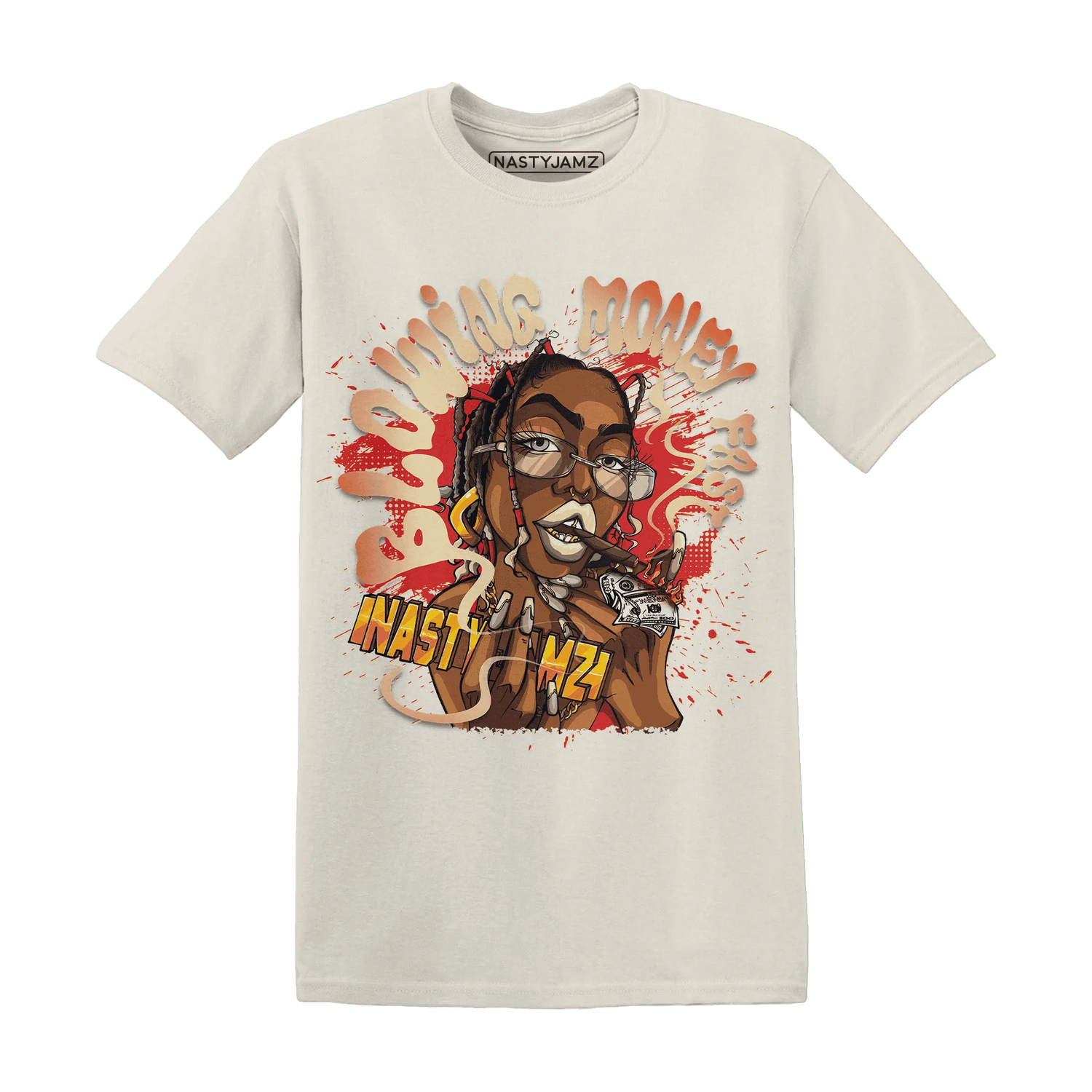 Dunk-Strawberry-Waffle-Pale-Vanilla-University-Red-Sail-Wheat-Low-Retro-NastyJamz-T-Shirt-Match-Blowing-Money-Fast-Girl