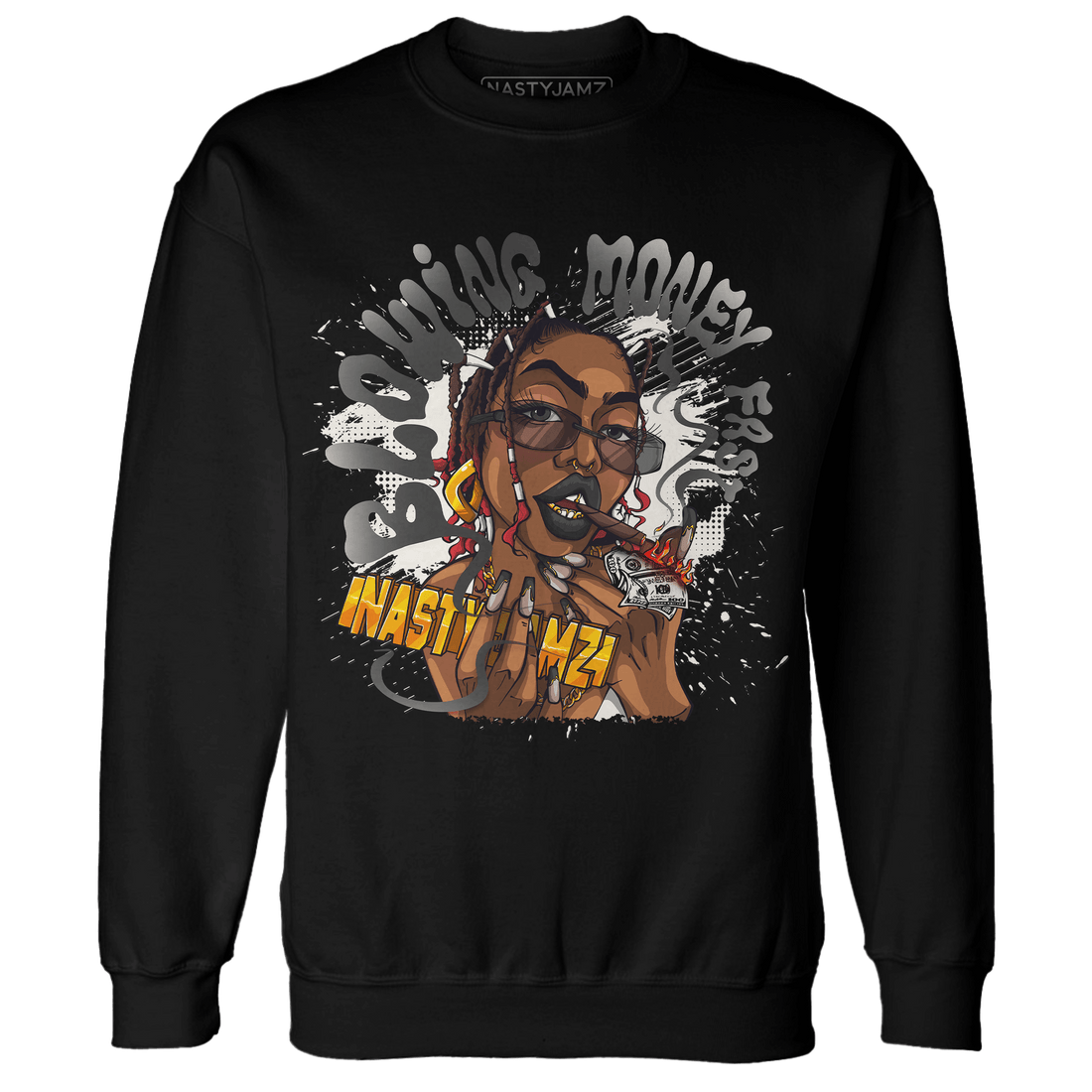 Jumman Jack Universityy Red Sweatshirt Match Blowing Money Fast Girl - NastyJamz