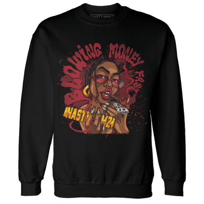 Cherry 12s Sweatshirt Match Blowing Money Fast Girl - NastyJamz