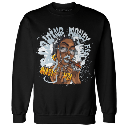 Blue Grey 13s Sweatshirt Match Blowing Money Fast Girl - NastyJamz