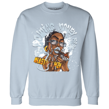 Blue Grey 13s Sweatshirt Match Blowing Money Fast Girl - NastyJamz