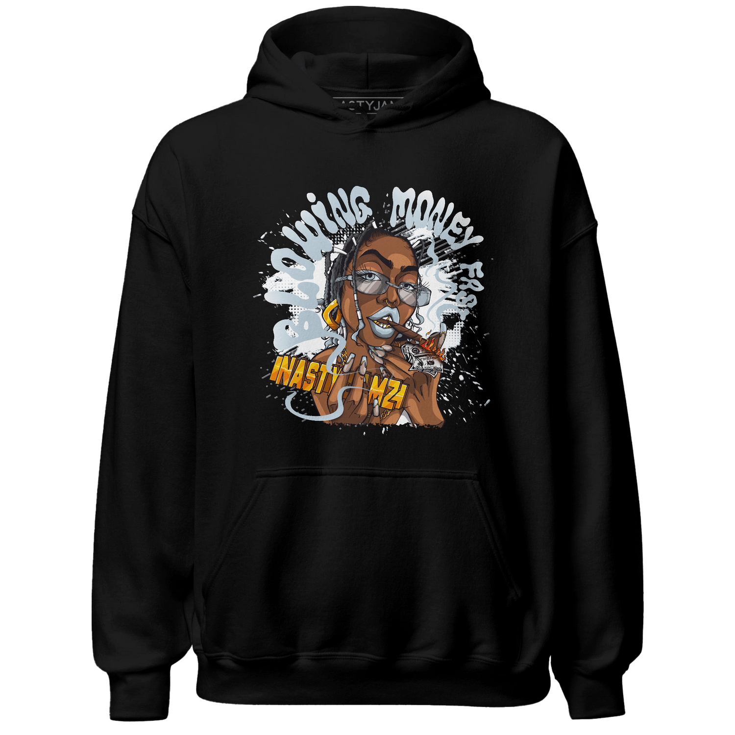 Blue Grey 13s Hoodie Match Blowing Money Fast Girl - NastyJamz