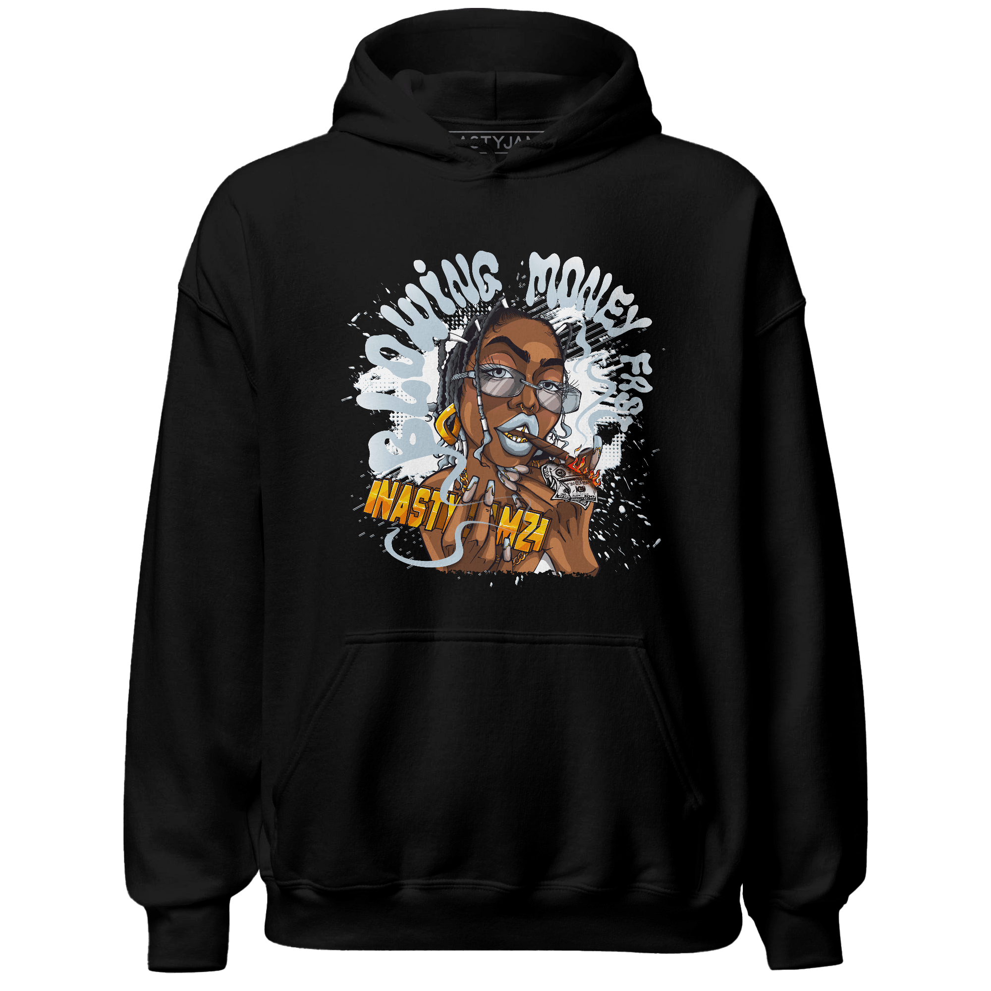 Blue Grey 13s Hoodie Match Blowing Money Fast Girl - NastyJamz
