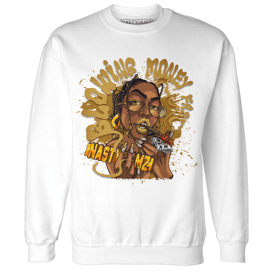 Wheat 13s Sweatshirt Match Blowing Money Fast Girl - NastyJamz