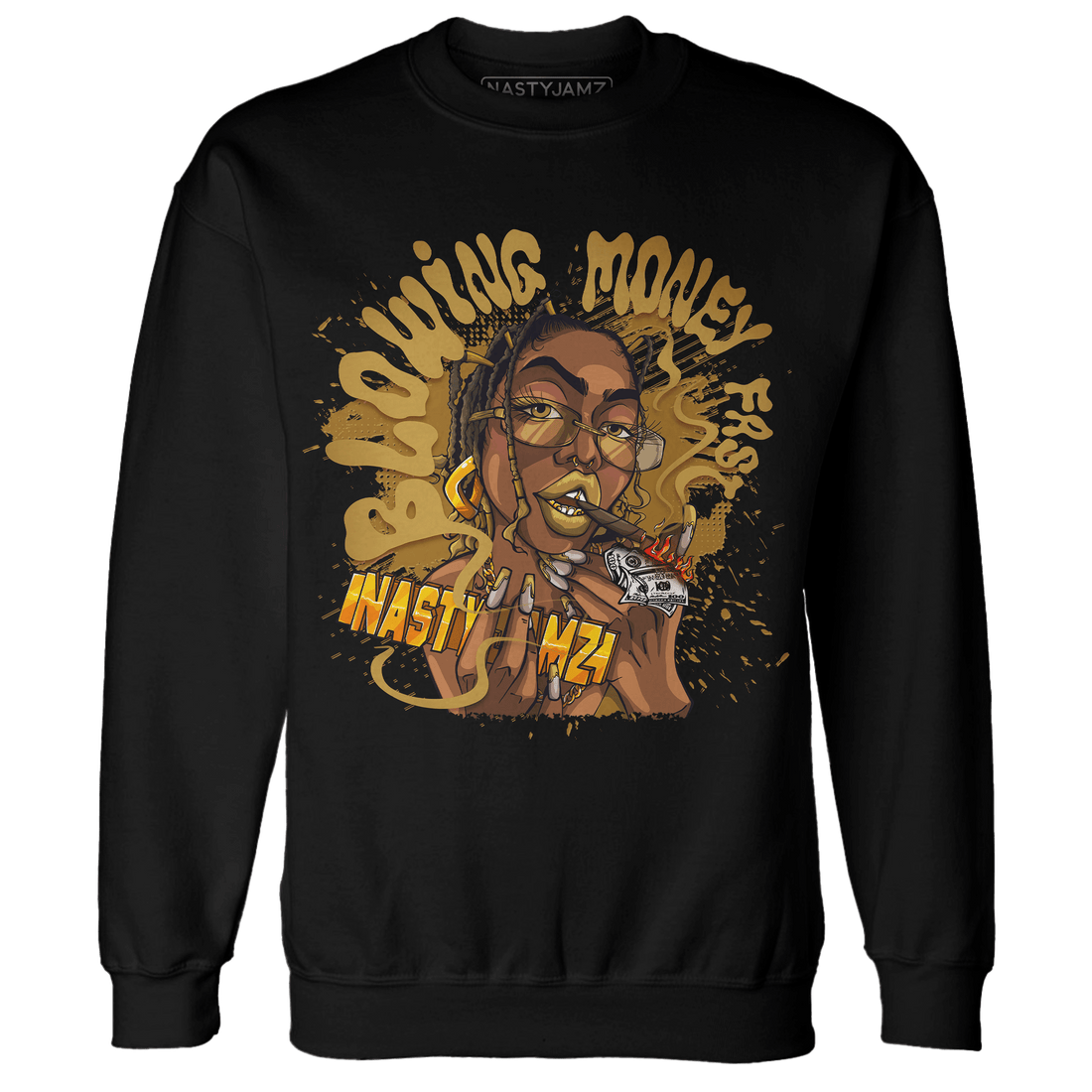 Wheat 13s Sweatshirt Match Blowing Money Fast Girl - NastyJamz