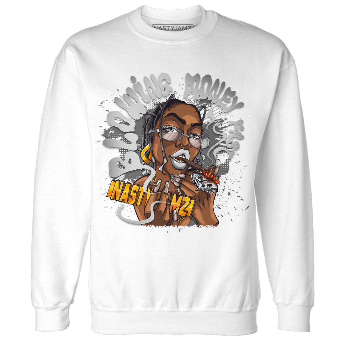 Retro High OG Black White 1s Sweatshirt Match Blowing Money Fast Girl - NastyJamz