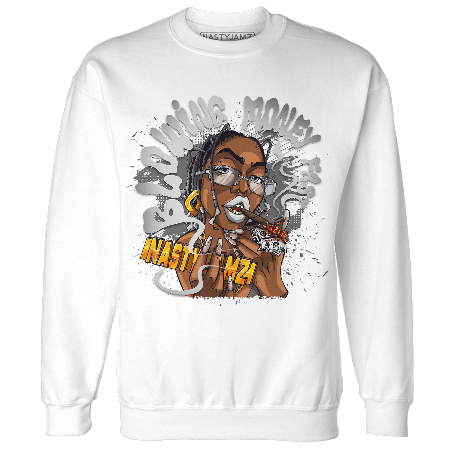 Retro High OG Black White 1s Sweatshirt Match Blowing Money Fast Girl - NastyJamz