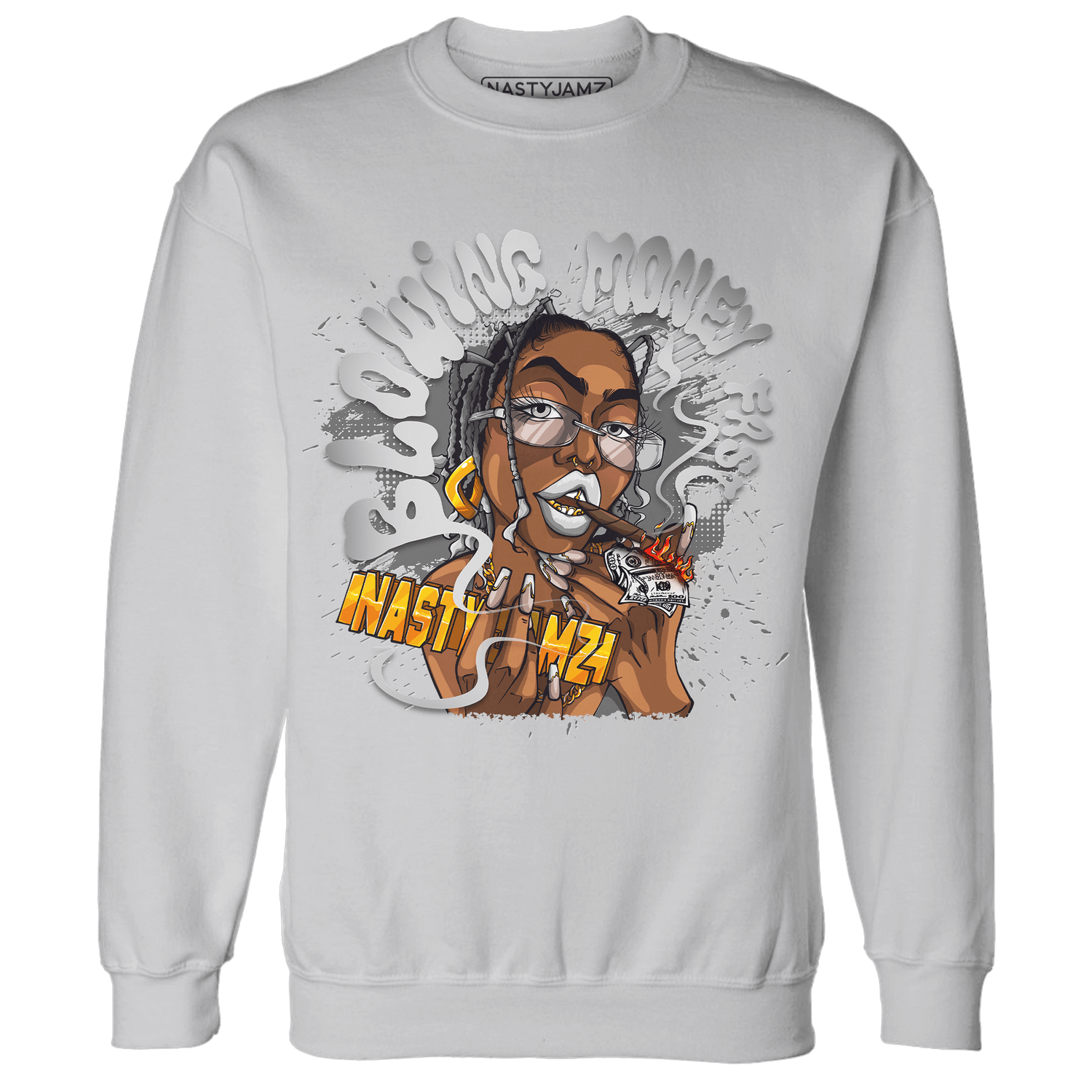 Retro High OG Black White 1s Sweatshirt Match Blowing Money Fast Girl - NastyJamz