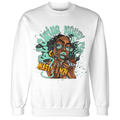 Green Glow 3s Sweatshirt Match Blowing Money Fast Girl - NastyJamz