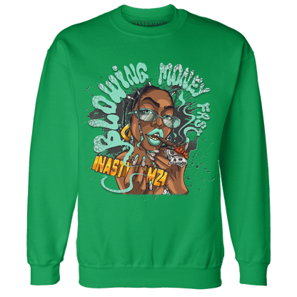 Green Glow 3s Sweatshirt Match Blowing Money Fast Girl - NastyJamz