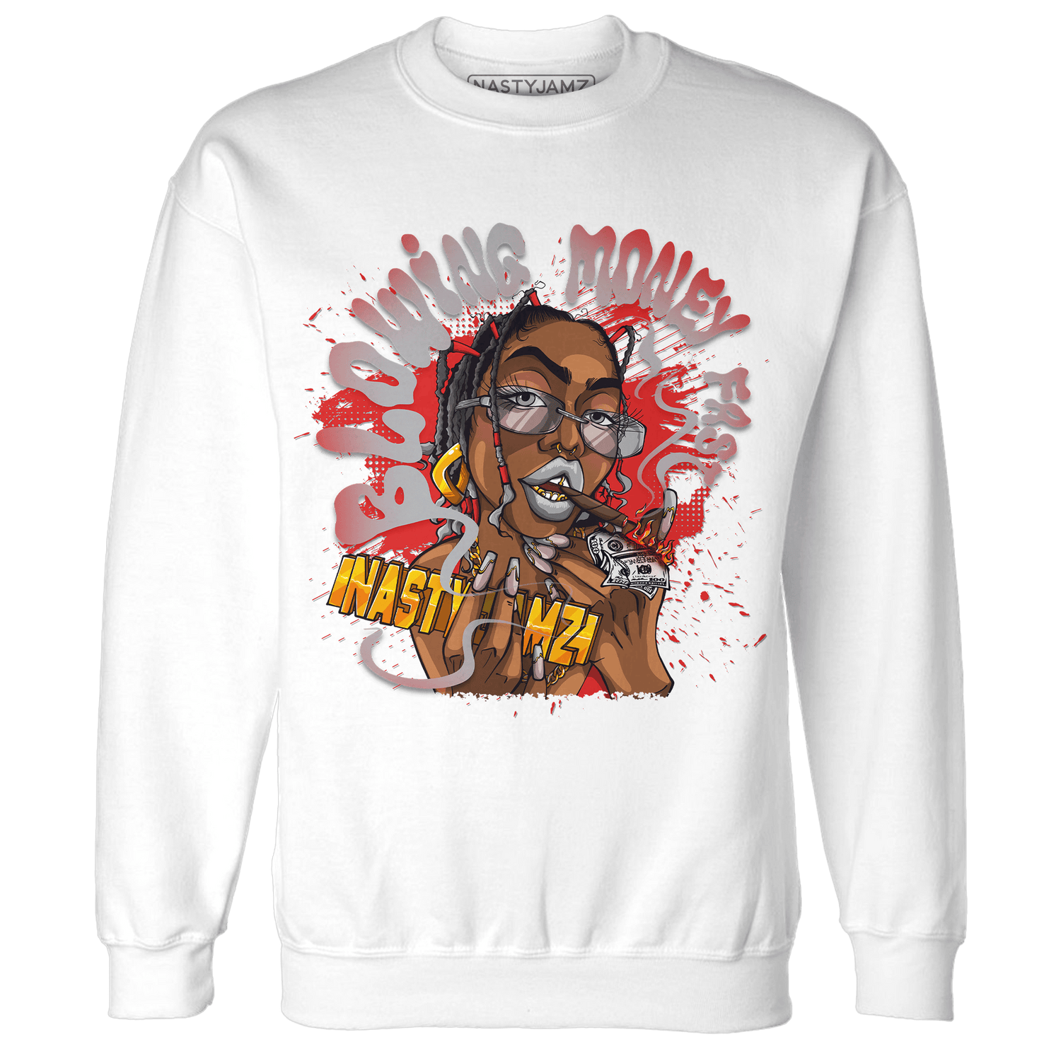 Bred Reimagined 4s Sweatshirt Match Blowing Money Fast Girl - NastyJamz