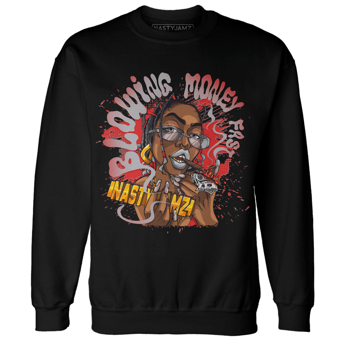 Bred Reimagined 4s Sweatshirt Match Blowing Money Fast Girl - NastyJamz