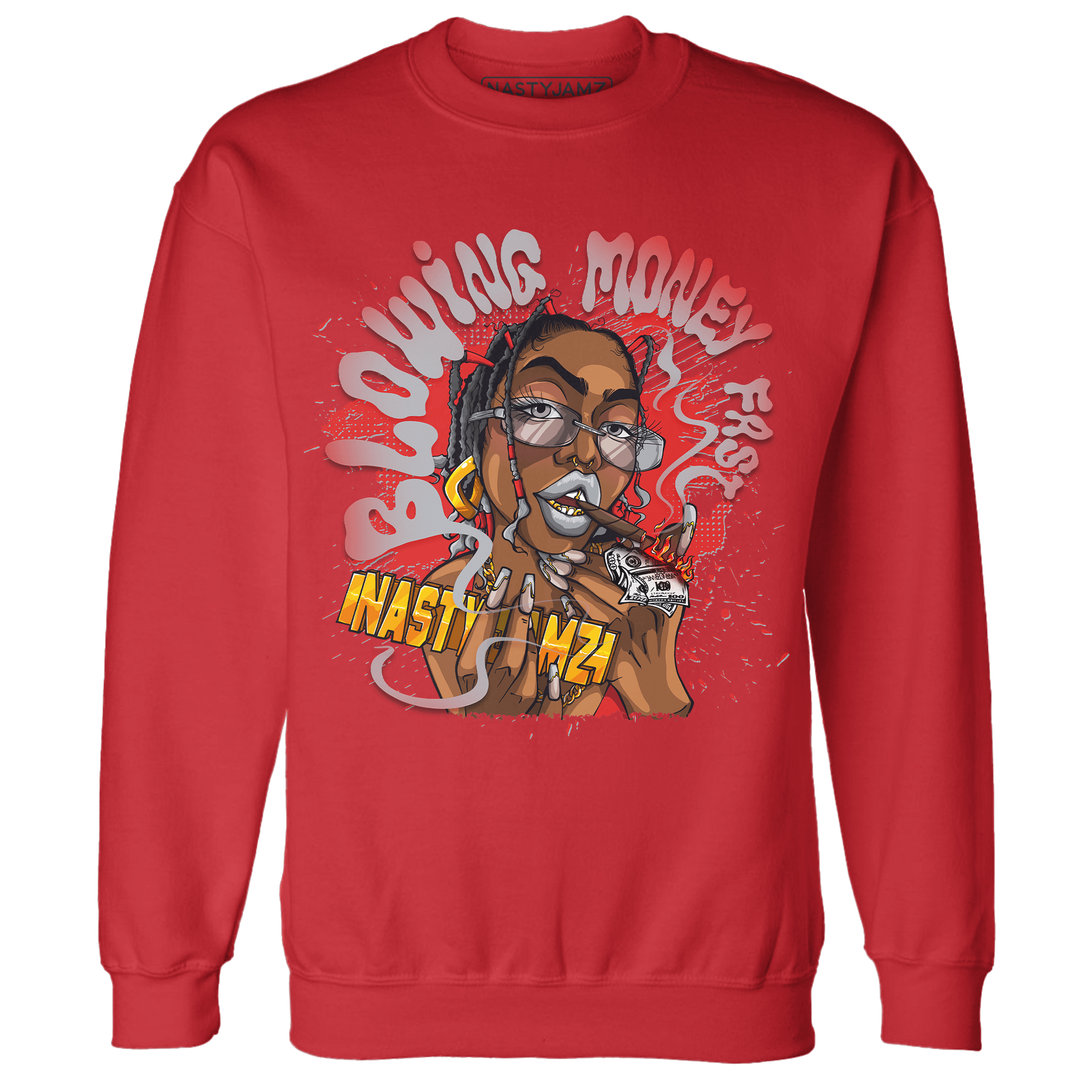 Bred Reimagined 4s Sweatshirt Match Blowing Money Fast Girl - NastyJamz