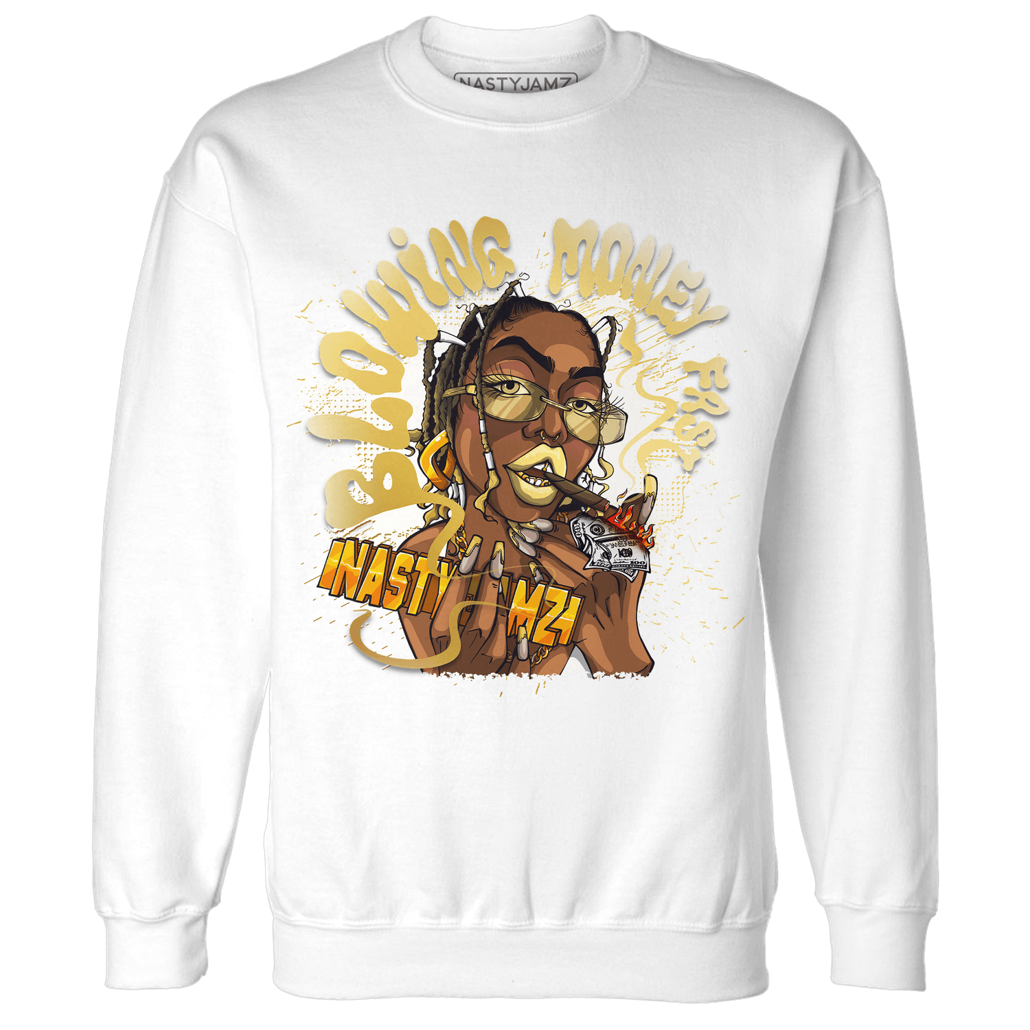 Sail 4s Sweatshirt Match Blowing Money Fast Girl - NastyJamz