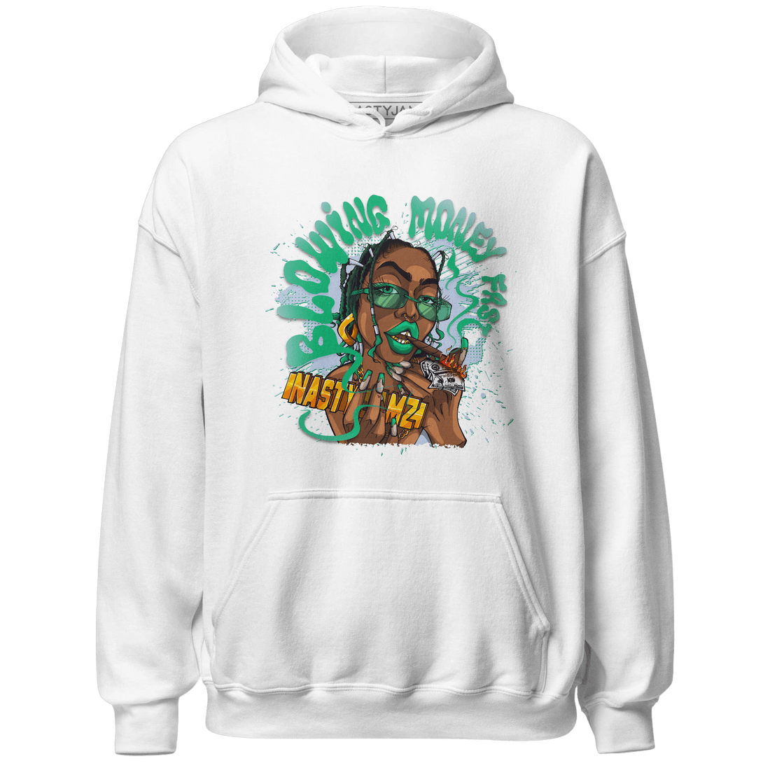 Lucky Green 5s Hoodie Match Blowing Money Fast Girl - NastyJamz