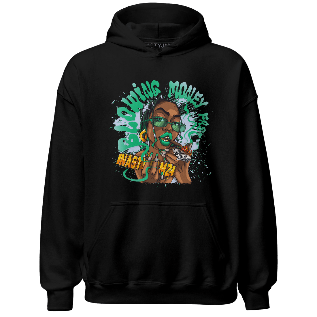 Lucky Green 5s Hoodie Match Blowing Money Fast Girl - NastyJamz
