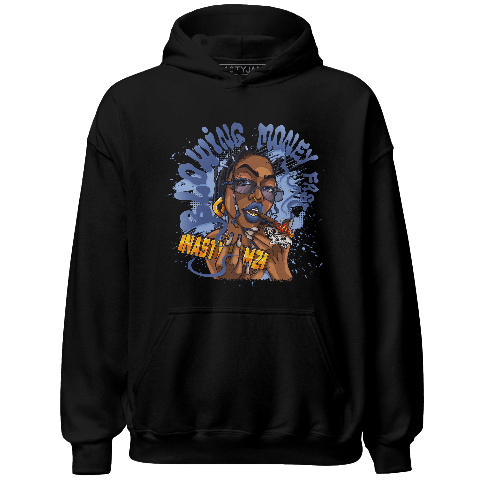 Midnight Navy 5s Hoodie Match Blowing Money Fast Girl - NastyJamz