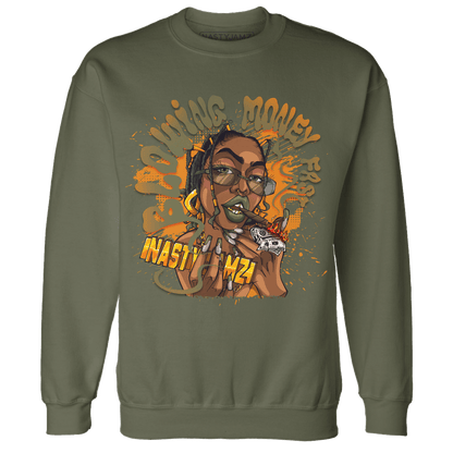 Olive 5s Sweatshirt Match Blowing Money Fast Girl - NastyJamz