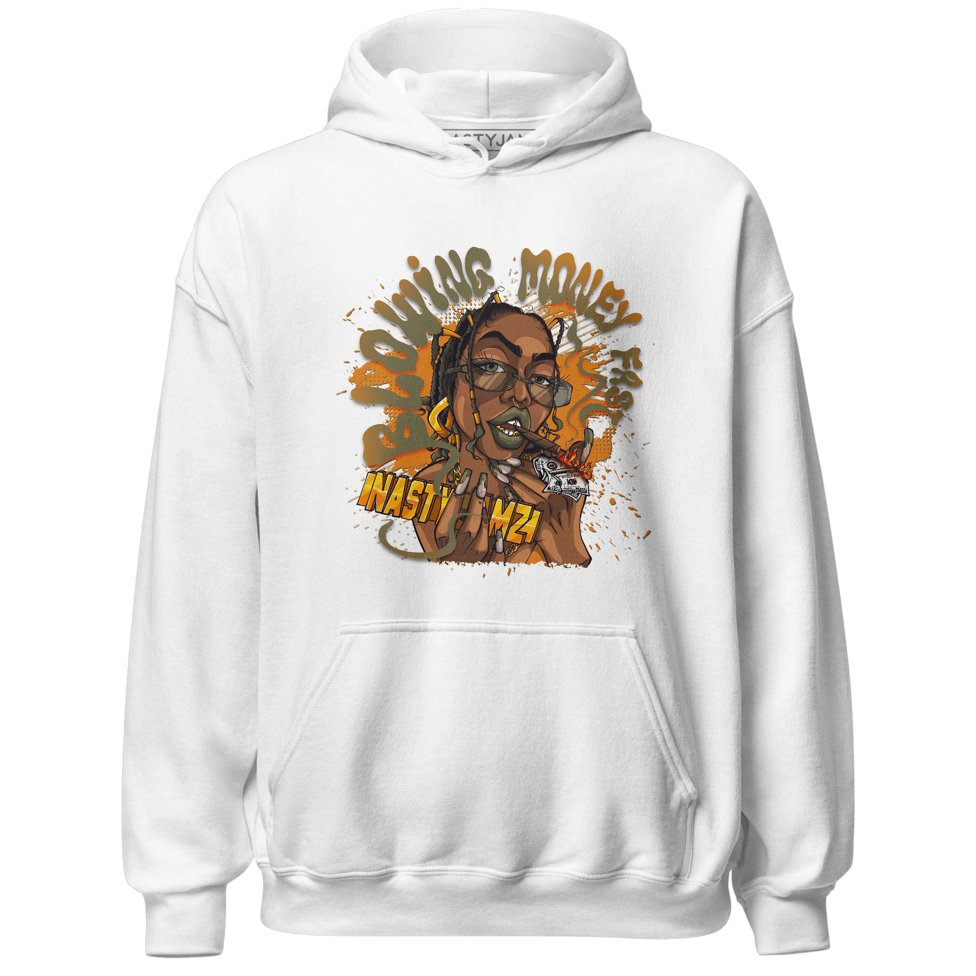 Olive 5s Hoodie Match Blowing Money Fast Girl - NastyJamz
