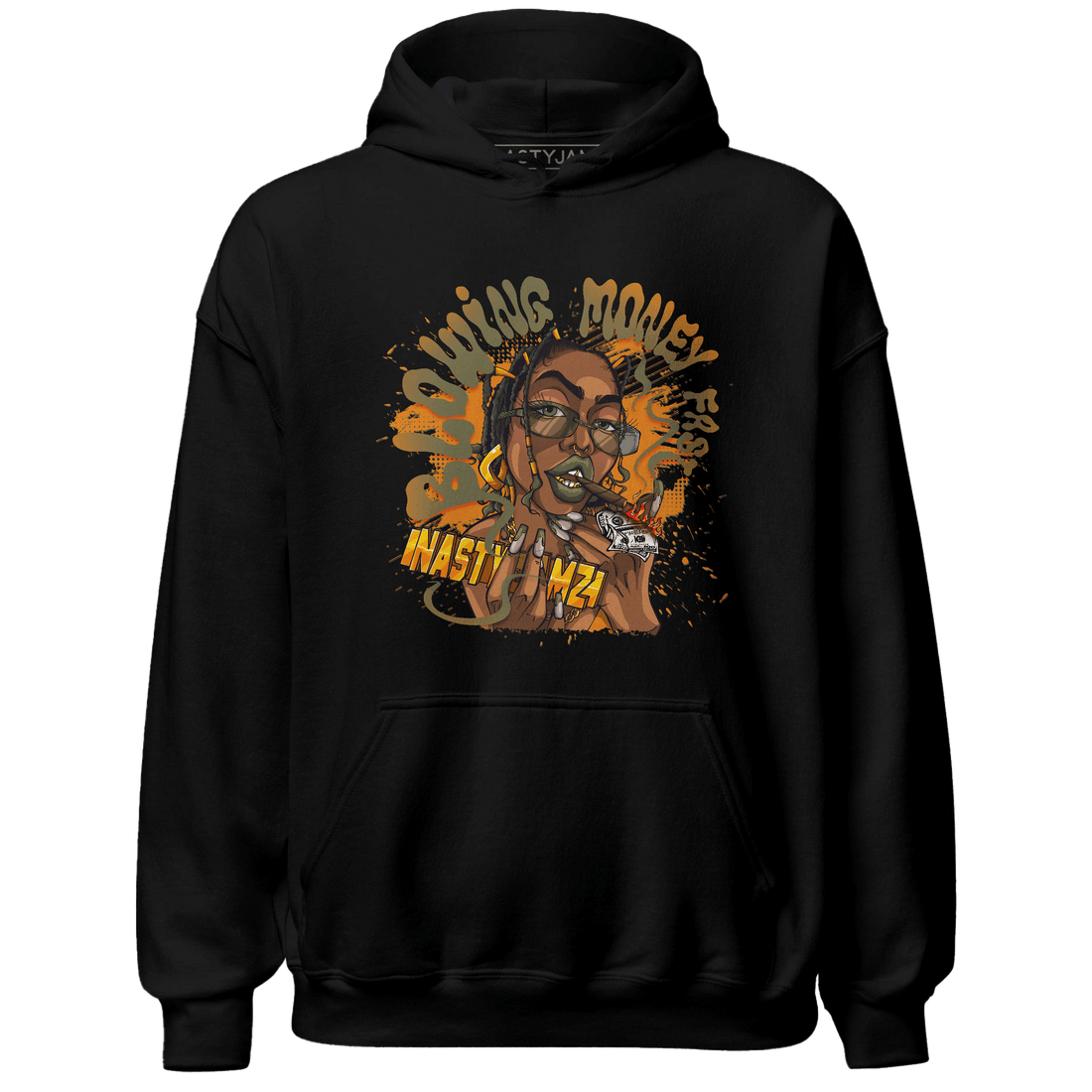 Olive 5s Hoodie Match Blowing Money Fast Girl - NastyJamz