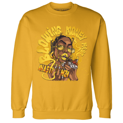 Yellow Ochre 6s Sweatshirt Match Blowing Money Fast Girl - NastyJamz